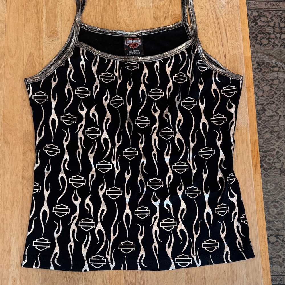 Harley-Davidson Black and metallic silver Camisole XL